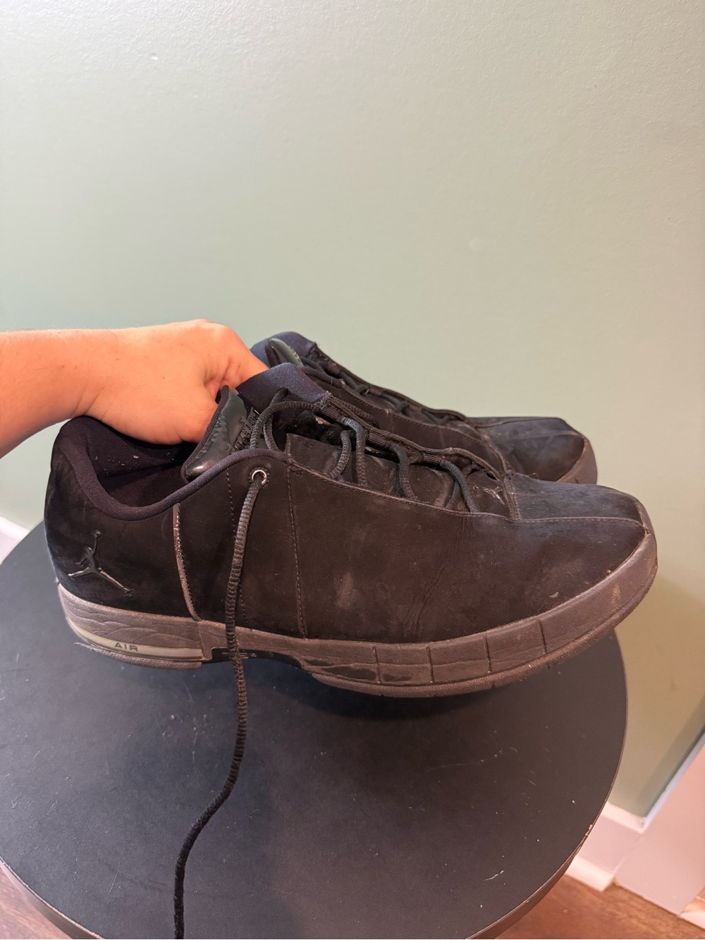 Nike Air Jordan TE 2 Low 'Triple Black' size 13